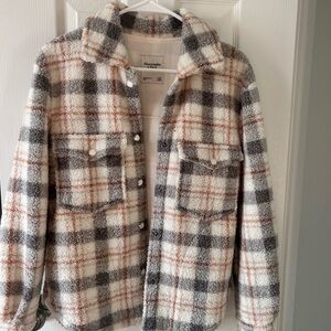 Abercrombie & Fitch Textured Jacket in Gray and Cream